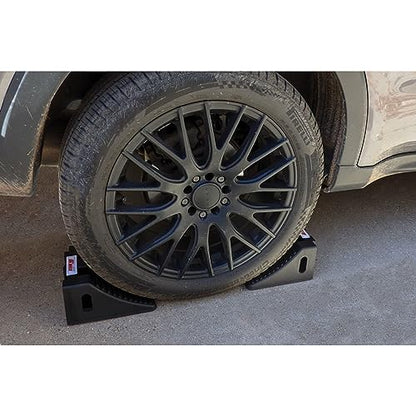 Extreme Max 5800.5852 Heavy-Duty Interlocking Wheel Chock for Tandem Axle Trailers and RVs - 9.2" x 8.2" x 4.7", Pair