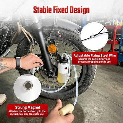 BELEY Motorcycle Brake Bleeder Kit, 400ML Brake Bleeder Bottle Kit One Way Check Valve Hose Bleeding Kit with 23.6 inch Hose for Motorcycle Brake System Repair Maintenance