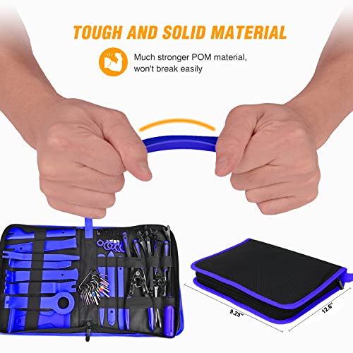 GOOACC 238Pcs Auto Trim Removal Tool and Push Pin Retainer Clip Set | Fastener Terminal Remover Tool Adhesive Cable Clips Panel Remover Kit Car Panel Radio Removal Auto Clip Pliers - color: 120Pcs Clips + 118 Remover Blue