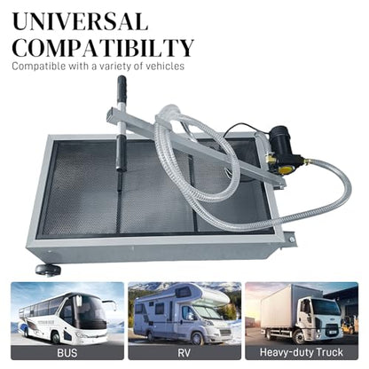 25 Gallon Oil Drain Pan with Electric Pump, Low-Profile Oil Pans for Changing Oil, T-Handle and J-Hook Makes Drain Easier, Gray - color: Gray, size: 25 Gallon