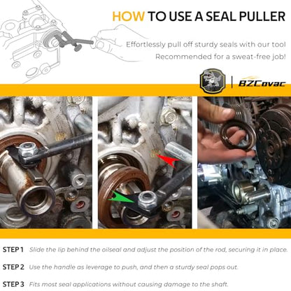 58430 Shaft Type Seal Puller with 58500 Hook for Shaft/Seals, Universal Seal Removal Tool for Camshaft and Crankshaft Seals, 56750 Blind Oil Seal Puller, Automotive Repair Tool