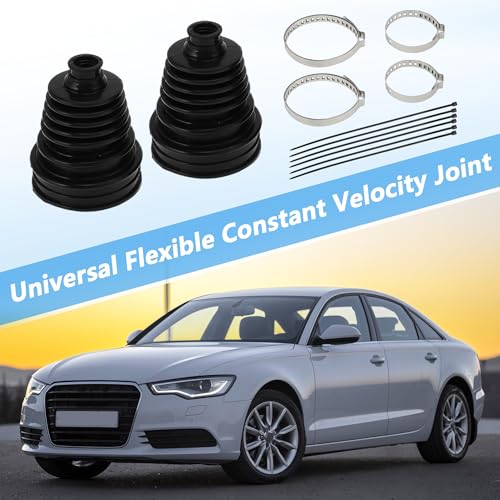 ACROPIX 2pcs CV Joint Boot with 4 Stainless Steel Clamps & 6 Cable Ties, Waterproof & Dustproof CV Axle Boot Repair Kit Universal CV Joint Boot Fits for Most Cars - size: Set C