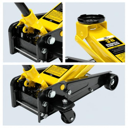 Jack Boss 3 Ton Low Profile, Aluminum and Steel Racing Floor Jack with Dual Pistons Quick Lift Pump for Sport Utility Vehicle, Lifting Range 3-15/16" min to 18-5/16" max, Net Weight 58.5 lb, Red - size: 3T