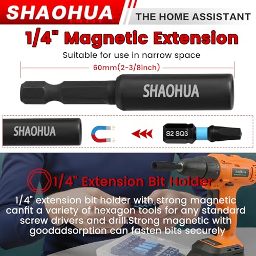 10PCS Square Drive Bits, S2 Alloy Steel Screwdriver Set,2.36"&0.98"Long Magnetic Square Head Screwdriver, Robertson Driver Bits Sizes #0, 1, 2, 3, and #4 - style: A. Square Screwdriver Bits