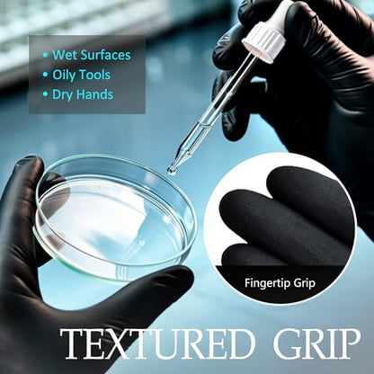 PROMEDIX P Black Disposable Nitrile Gloves, 6Mil 100 Pcs Food Safe Cooking Gloves Latex Free Rubber Gloves for Cleaning Exam - color: Black, size: Small