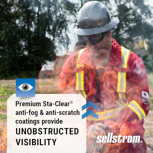 Sellstrom Odyssey II Wildland Fire Safety Goggles - Anti-Fog, Anti-Scratch Eye Protection Goggles for Men & Women - FR Strap, fits over Glasses, ANSI Z87.1 - style: Clear Lens