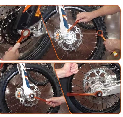 Motorcycle Tire Changing Spoons Lever Iron Tool Wrench Set Tire Repair Tool | Combo Axle Tire Wrench Kit 10MM/0.39'' 13MM/0.51'' 22MM/0.87'' 27MM/1.06'' 32MM/1.26'' For MX Motocross Pit Bikes
