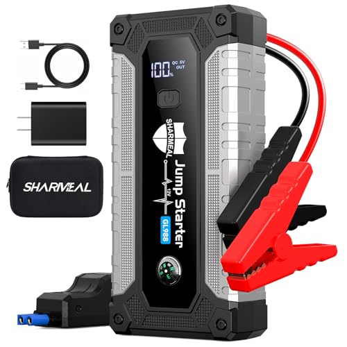 Car Jump Starter 6000A, Portable Jump Starter 12V Car Battery Booster Jump Box Pack for All Gas & 10.0L Diesel Engines with 3 Modes Flashlight and Jumper Cables (6000A+Charger Block) - color: 6000A+Charger Block