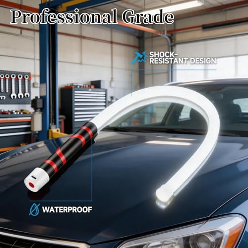 27" Bendable LED Flashlight Stick, 2026 New Rechargeable Flexible Work Light, 3 Brightness Levels Hands-Free, Portable USB-C Lighting for Car Repair, Mechanical Inspection, Tight Spaces