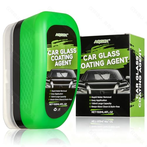 Ceramic Glass Cleaning Brush and Coating, Removes Dirt and Provides Hydrophobic Protection for Car Windows, Mirrors, Glass of Trucks, SUVs, and Household Glass Surfaces - 4 fl oz