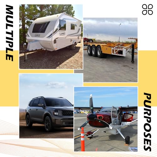 Wheel Chocks for Trailers RVs camper Trucks and Small Aircraft wheel chock, Wheel Chocks Block with 3 Reflective Strips ,Versatile Heavy Duty Solid Rubber Wheel Immobilizers & Chocks[2 Pair 4 Pack] - size: 6.21"2pair4pack