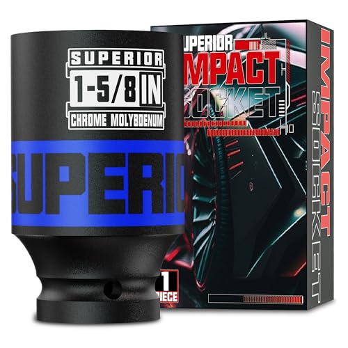 1/2" Drive Impact Socket, 1-5/8 Inch Deep Socket, SAE, 6 Point, CR-MO, for Automotive Maintaince Truck Tires Jumbo Fasteners - size: 1/2" Drive 1-5/8 Inch Deep