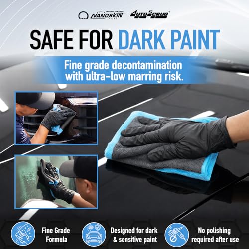 Nanoskin AUTOSCRUB Surface Prep Towel Fine Grade- Patented Clay Bar Replacement Tool to Remove Embedded Contaminants Before Wax & Coating | Safe for Painted Surface, Glass, Plastic, Metal & More, 12" x 12" - style: Fine Grade 12" x 12"