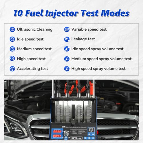BELEY V209 GDI Injector Cleaner Tester Machine Heated Ultrasonic Fuel Injection Systems Cleanning 4-Cylinder 110V for PIEZO/EFI/FSI Gasoline Diesel,Motorcycle - size: ‎‎GDI/PIEZO V209