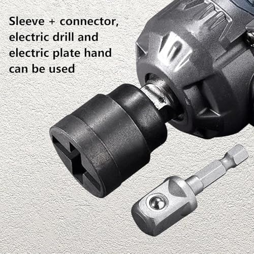 Drill Adapter Jack Socket - Quick Connect Lifting Tool | Electric Socket Adapter for Vehicle Maintenance, Tire Work, Road Trip Kit, Beginners, Mom, Compact Car Repair Accessory for Home Gara