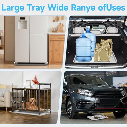 2-Pack Stainless Steel Oil Drip Pan, 24x16x1.9'' Oil Drip for Car | 1.9'' High Lip Anti-Splatter, Rust-Proof, Deform-Resistant, Large Drip Tray Oil Catch Pan for Under Car Garage Floor Clean