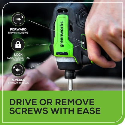 Greenworks 24V Brushless 2PCS Cordless Power Tool Combo Kit, 1950 in-lbs Impact Driver and 530 in-lbs Hammer Drill, with a 2Ah Battery and 2A Fast charger - size: 2PCS Combo Kits(Hammer Drill+Driver)