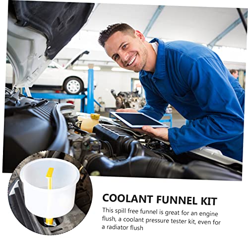 ULTECHNOVO Spill Coolant Filling Kit Radiator Funnel for Easy Coolant Transfer Prevents Overflow Includes Fluid Stopper for Efficient Reuse