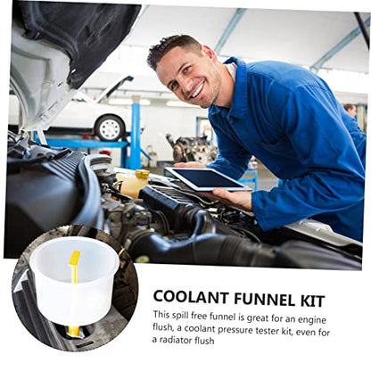 ULTECHNOVO Spill Coolant Filling Kit Radiator Funnel for Easy Coolant Transfer Prevents Overflow Includes Fluid Stopper for Efficient Reuse
