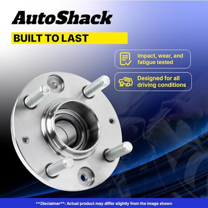 AutoShack Front & Rear Wheel Bearing and Hub Repair for Jeep & Dodge, Patriot 2007-2013 Compass 2007-2013 Caliber 2007-2008, AWD 4WD L4 2.0L 2.4L - 5-Lug, Without ABS