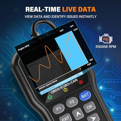 BluSon YM319 OBD2 Scanner Diagnostic Tool with Battery Tester, Check Engine Fault Code Reader with Live Data, Cloud Printing, DTC Lookup, Freeze Frame, Scan Tool for All OBDII Protocol Cars Since 1996 - color: Black