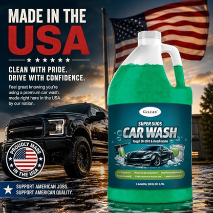 Car Wash Soap – Super Suds High Foaming- 128oz- USA - Deep Cleaning | Foam Cannon or Bucket Use | Cars, Trucks & more |pH-Balanced, Streak-Free | Removes Dirt & Grime | Concentrated car shampoo -