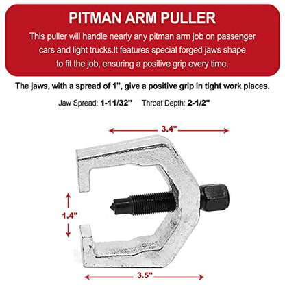 5pcs Front End Service Tool 5-in-1 Ball Joint Separator, Pitman Arm Puller, Tie Rod End Tool Set for Front End Service, Splitter Removal Kit