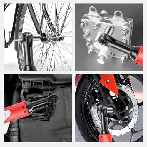 Cordless Electric Ratchet Wrench Set, 3/8" Electric Ratchet Wrench, 18V Power Ratchet Tool Kit With 2 PCS 2000mAh Lithium-Ion Battery, 7 Sockets And Fast Charger