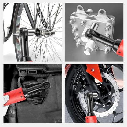 Cordless Electric Ratchet Wrench Set, 3/8" Electric Ratchet Wrench, 18V Power Ratchet Tool Kit With 2 PCS 2000mAh Lithium-Ion Battery, 7 Sockets And Fast Charger