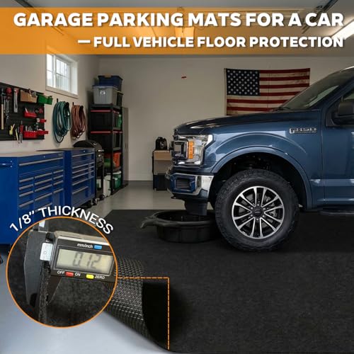 Oil Spill Mat, 72"x60" Heavy Duty Absorbent Grease Garage Floor Protector Under Car Auto Repairs, Oil Change Leak Resistant Rubber Mat for Driveway Tractor Mower, Black - size: 72" x 60"-Nonslip Black