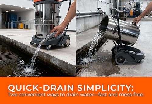 Industrial Wet/Dry Vacuum Cleaner | 2 Motors | 2000 Watt Power | 225 CFM | 21-Gallon Capacity JM773
