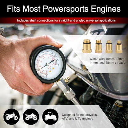 Tusk Compression Tester, Engine Cylinder Pressure Test Gauge Kit for Gasoline Engines