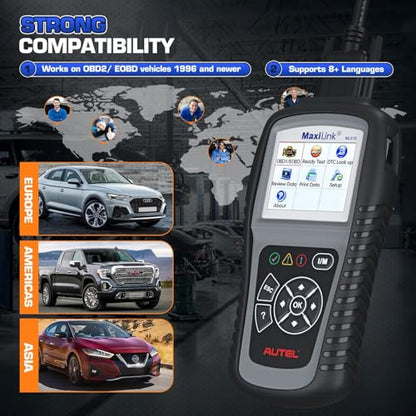 Autel MaxiLink ML519 OBD2 Scanner, New Ver. of AL519, Enhanced Mode 6 Car Code Reader, Check Engine Light Read/Erase Fault Code Car Diagnostic Tool, One-Click Smong Check, DTC Lookup, Up of AL319 - style: ML519