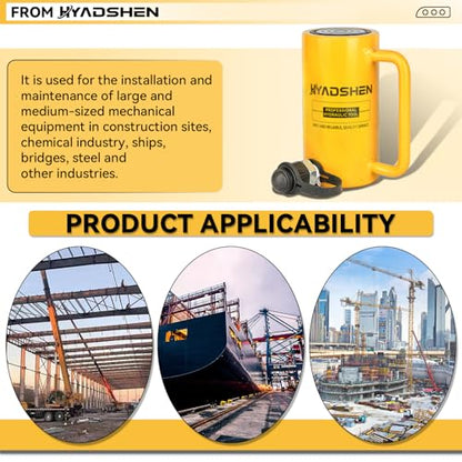 10 ton 6" Stroke Hydraulic Cylinder Long Jack Porta Power Ram Single Acting Lifting Cylinder Retract Automatically for Shipbuilding Bridge - size: 10T