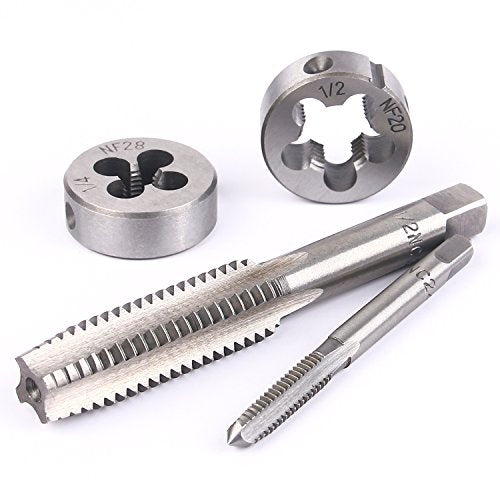 60-Pc Master Tap and Die Set - Include SAE Inch Size #4 to 1/2” and Metric Size M3 to M12, Coarse and Fine Threads | Essential Threading Rethreading Tool Kit with Complete Accessories and Storage Case - style: Standard Set, 60-Piece
