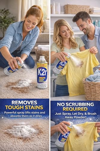 K2R SpotLifter Spot Remover Spray – Quick-Drying Stain Remover for Clothing, Carpets, Upholstery & Wallpaper – Built-In Brush Cap for No-Mess Touch-Ups – 10oz (3, 1) - size: 10 Fl Oz (Pack of 3)