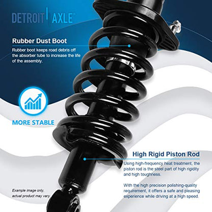 Detroit Axle - 4pc Struts for 2007-2011 Honda CR-V Complete Front and Rear Quick Install Ready Struts w/Coil Spring Assembly 2008 2009 2010 Replacement Strut Shock Absorbers Suspension Kit - size: 04-3138/Pair