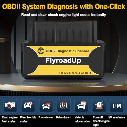 Bluetooth OBD2 Scanner for iOS iPhone & Android, Wireless Car Code Reader Diagnostic Tool for Check Engine Light, Works on OBDII Vehicles 1996 & Newer