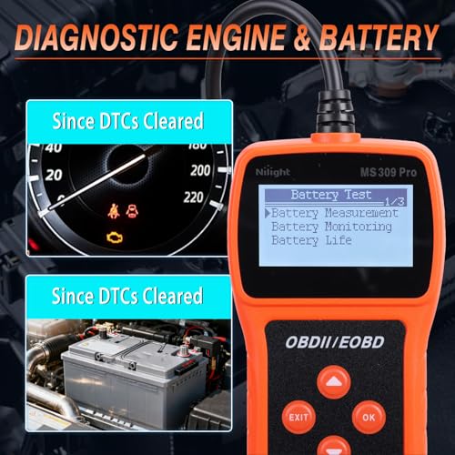 Nilight MS309pro Classic Universal OBD2 Scanner - Upgraded 2.4" Screen Car Engine Fault Code Reader - Reliable CAN Diagnostic Scan Tool to Read and Clear Error Codes Fast, All Vehicles After 1996 - color: E
