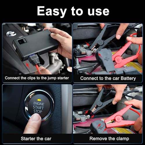 EC5 Emergency Jump Starter Cable for Car with Alligator Clamps, Heavy Duty Automotive Booster Cables for Battery Compatible with 10AWG Silicone Wire for Portable Power Station, Vehicle Battery