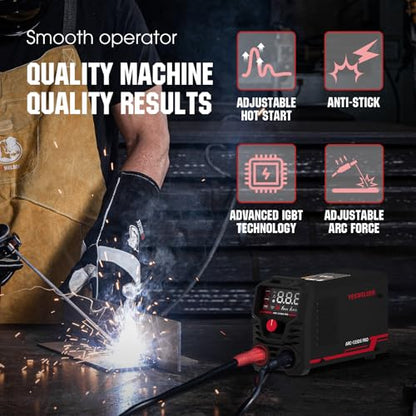 YESWELDER 125Amp Mini Stick Welder Large LED Display, IGBT ARC Welding Machine, 110V Hot Start Portable MMA Welder Machine, Arc Force - style: stick welder 125Amp
