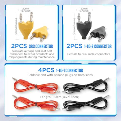 Multimeter Test Lead Kit Automotive 68PCS Back Probe Kit Multi Function Multimeter Leads Kit Size Coding Circuit Test Leads Kit with Alligator Clips Electrical,Banana Plug Test Lead,Oscilloscope Probe - size: 68PCS
