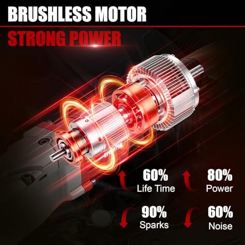 1/2" Right Angle Impact Wrench 206 ft-lbs for Milwaukee M18 Tool | Brushless Motor, 280 Nm Torque, Tight Space Angle Head, Variable Speed Trigger, Auto Repair, Bare Tool Only - color: Milwaukee