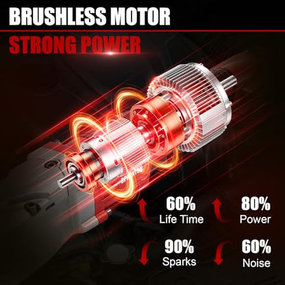 1/2" Right Angle Impact Wrench 206 ft-lbs for Milwaukee M18 Tool | Brushless Motor, 280 Nm Torque, Tight Space Angle Head, Variable Speed Trigger, Auto Repair, Bare Tool Only - color: Milwaukee