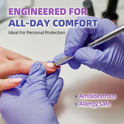 Basic Nitrile Exam Gloves, Medical Violet Blue Gloves Disposable Latex Free Powder-Free For Exam, Food Prep Cleaning, Small Case of 1000, NGPF1034 - size: Small, style: Pack of 1000