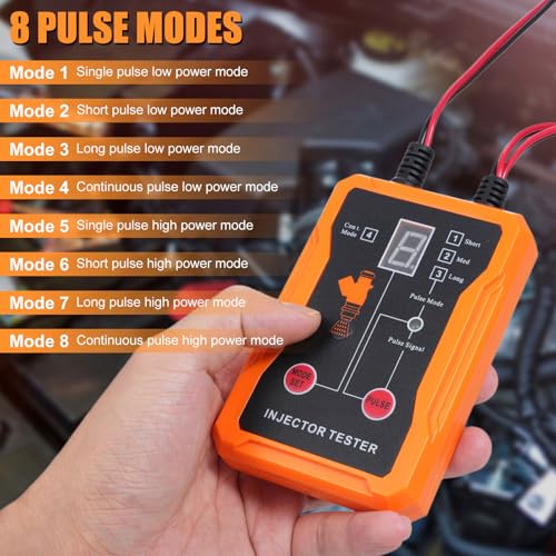 Aramox Fuel Injector Cleaning Tool Kit, Automobile Injector Tester with 8 Pulse Modes and Dual Channel for Gasoline Engine (White) - color: White
