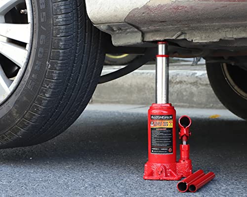 BAOSHISHAN Double Ram Bottle Jack Portable Hydraulic Jack (3 Ton with Case) - size: 3 Ton with Case
