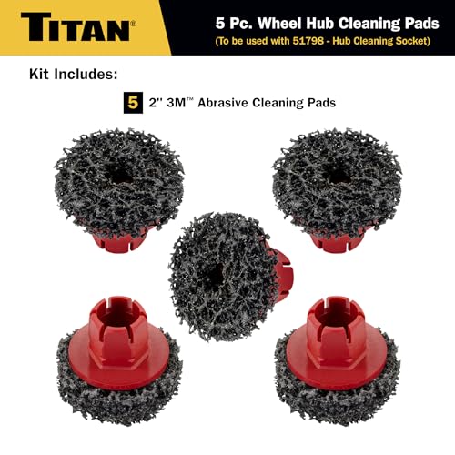 Titan 51799 5-Piece Wheel Hub Cleaning Pads Set, For use with Titan 51798 1/2-Inch Drive Impact Socket - style: Cleaning Pads