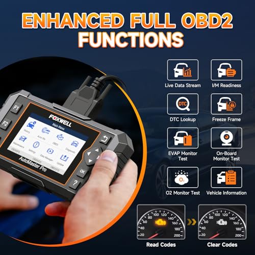 2026 FOXWELL NT614 Elite OBD2 Scanner, 4 Systems, 5 Resets Code Reader | Upgrade of NT604, ABS Bleeding/EPB/Oil/SAS/Throttle Reset, Read/Clear Engine/ABS/SRS/Transmission Fault Codes Car Scanner