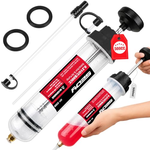 SEDY 500CC Fluid Extractor, Multi-Purpose Oil Syringe, Oil Suction Pump, Manual Extraction and Filling Pump, Automotive Oil Syringe(17.6 Oz./0.45 Qt./500 CC) - style: 500CC